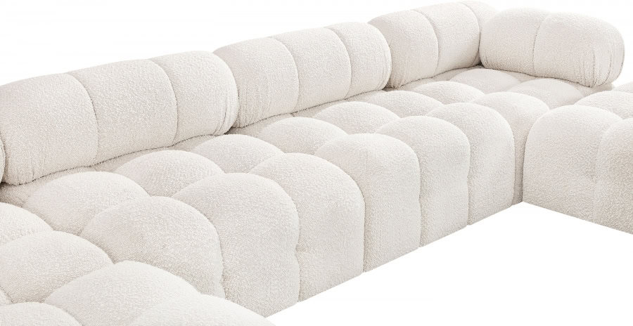 Ames Cream Boucle Fabric Sectional - Image 4