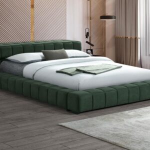 Trinity Green Upholstered King Platform Bed