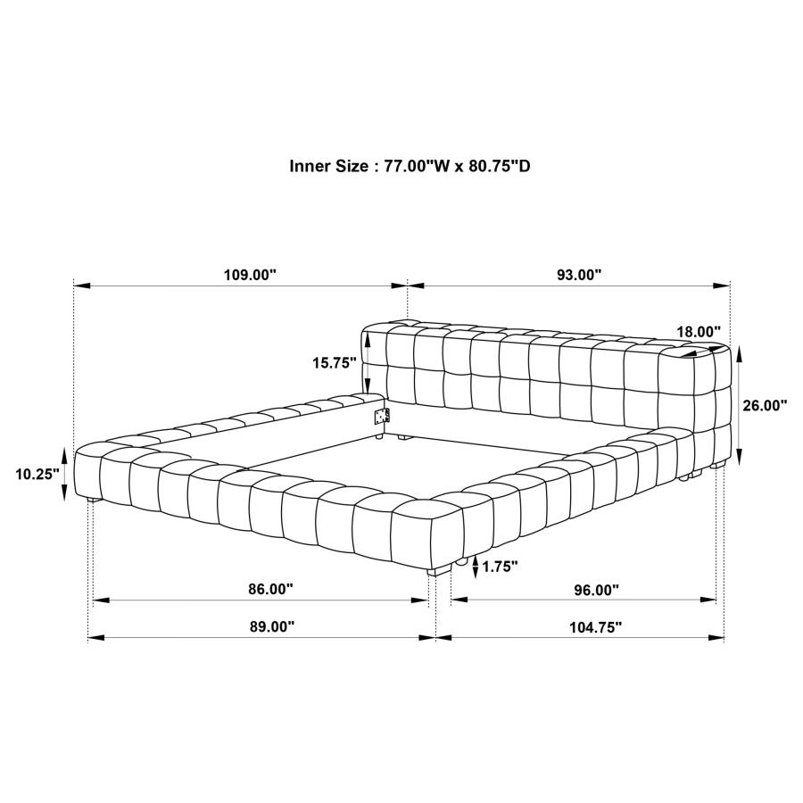 Trinity Green Upholstered King Platform Bed - Image 2