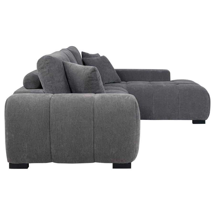 Octavia Charcoal Grey Sectional - Image 3