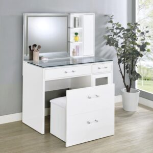 Flora White Vanity with LED Mirror