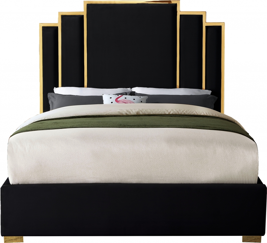 Hugo Black Queen Size Bed - Image 2