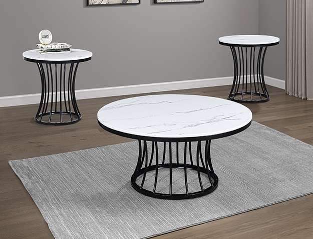 Hadley Faux Marble Top Coffee Table Set