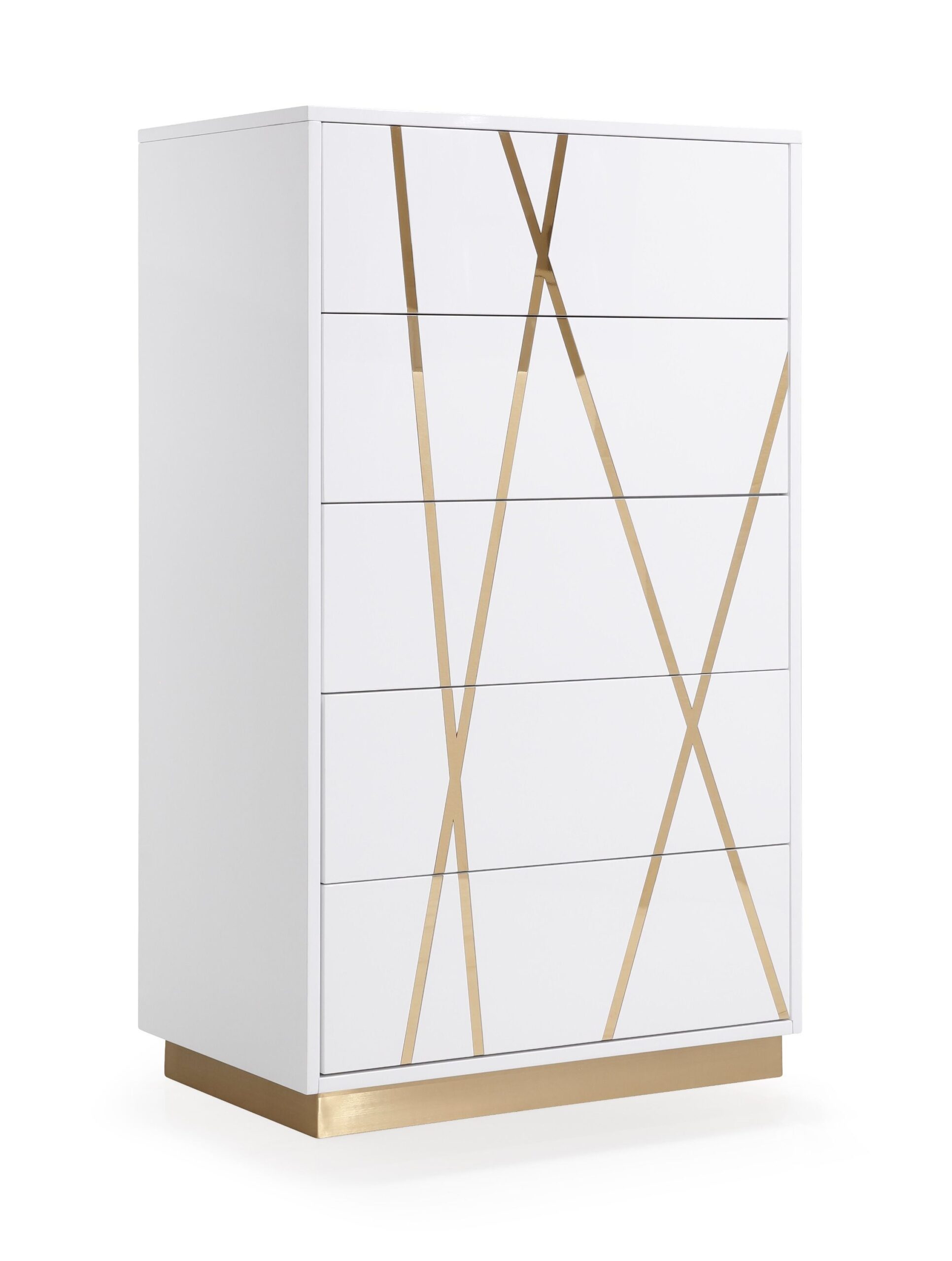 Modrest Nixa Modern White & Gold Chest
