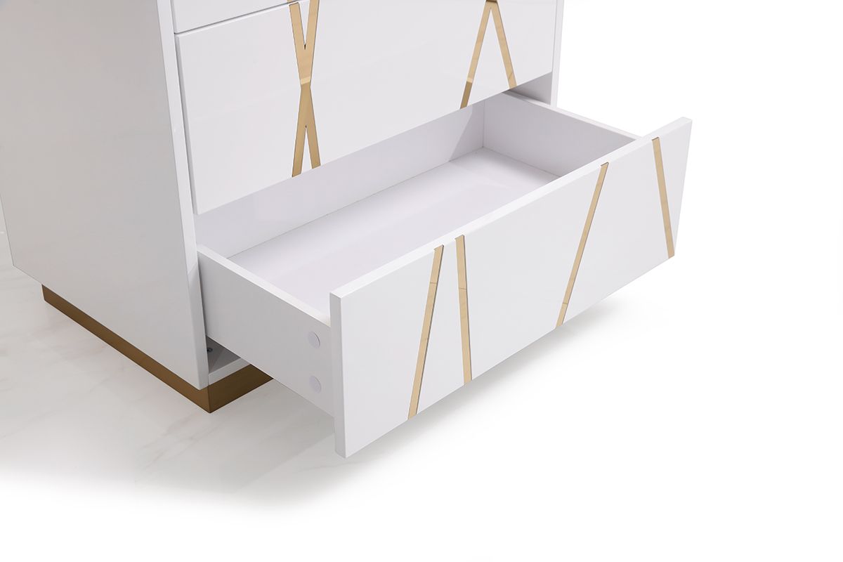 Modrest Nixa Modern White & Gold Chest - Image 2