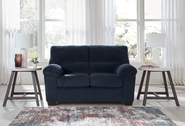 SimpleJoy Navy Blue Love Seat