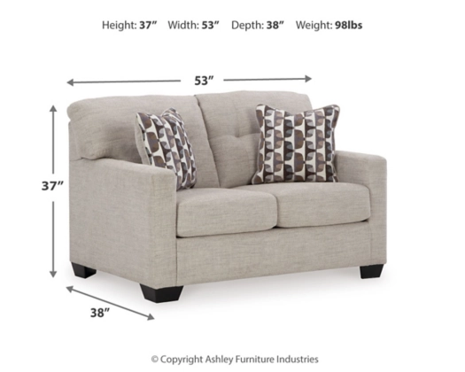 Mahoney Grey Love Seat - Image 2