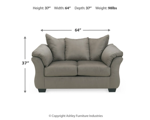 Darcy Grey Love Seat - Image 2