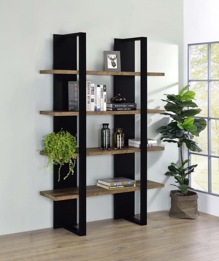 Danbrook Bookcase Black and Walnut
