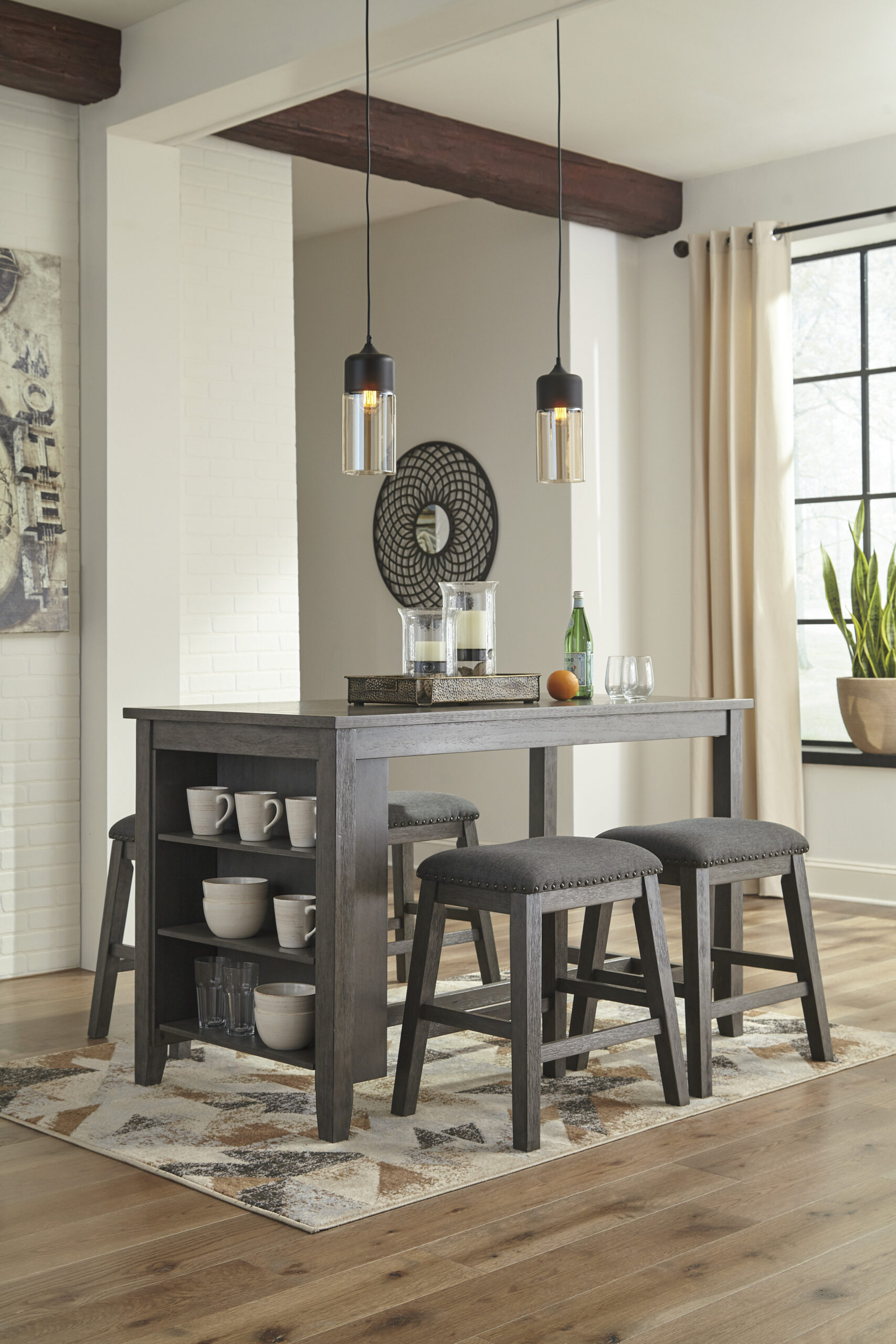 Caitbrook Grey Counter Height Dining Table Set