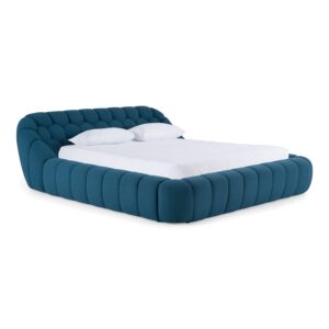 Yolonda - Queen Modern Dark Teal Fabric Bed