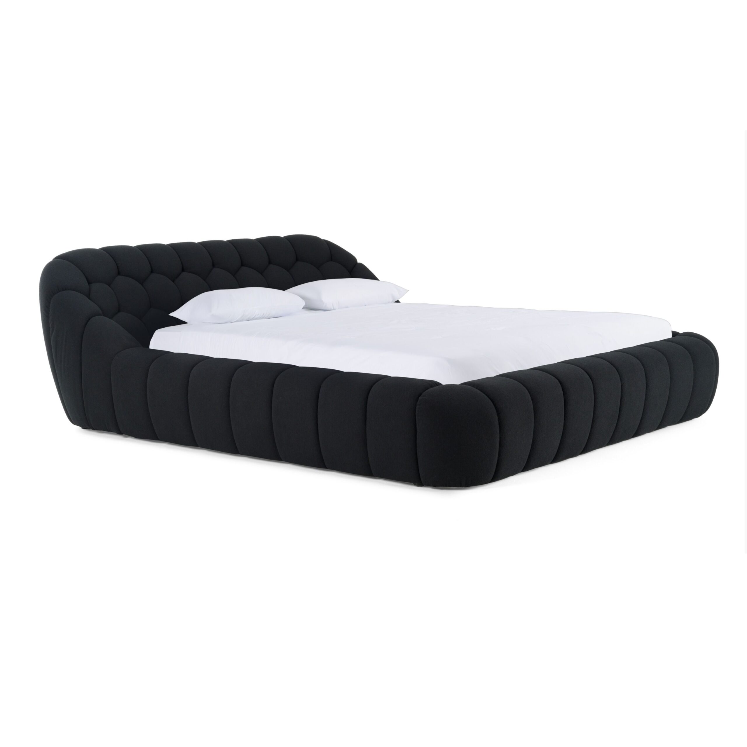 Yolonda - Queen Modern Black Fabric Bed