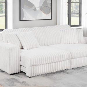 Jacana White Retractable Power Sofa Chaise
