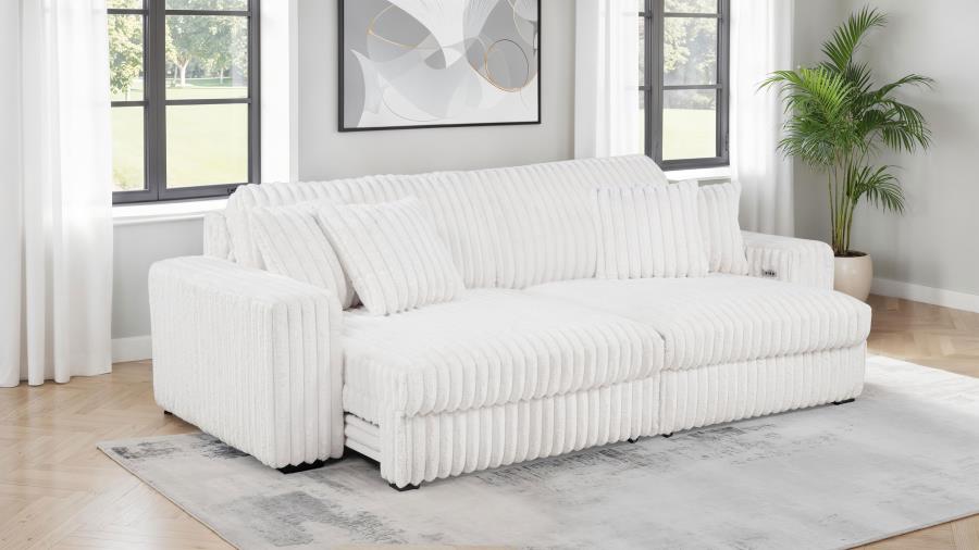 Jacana White Retractable Power Sofa Chaise