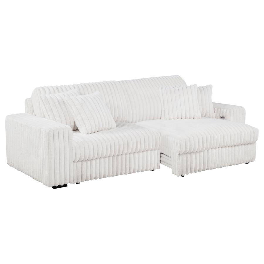 Jacana White Retractable Power Sofa Chaise - Image 3