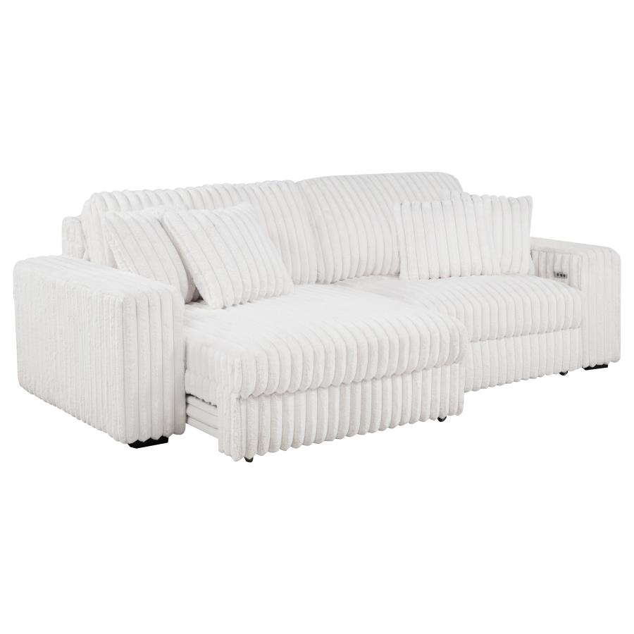 Jacana White Retractable Power Sofa Chaise - Image 4