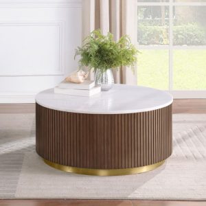 Jason Round Marble Brown Coffee Table