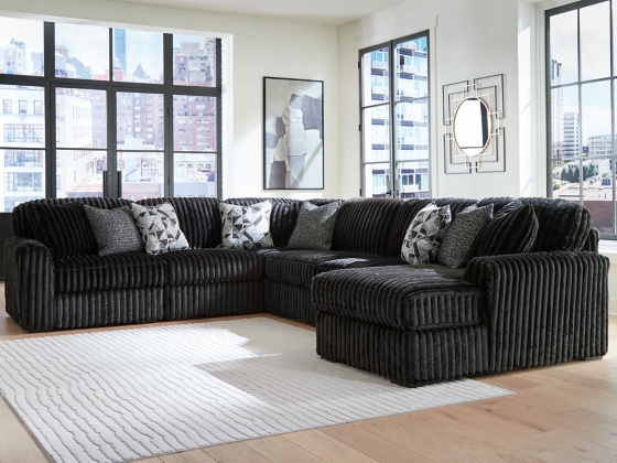 Midnight-Madness 6-Piece Onyx Sectional with Chaise